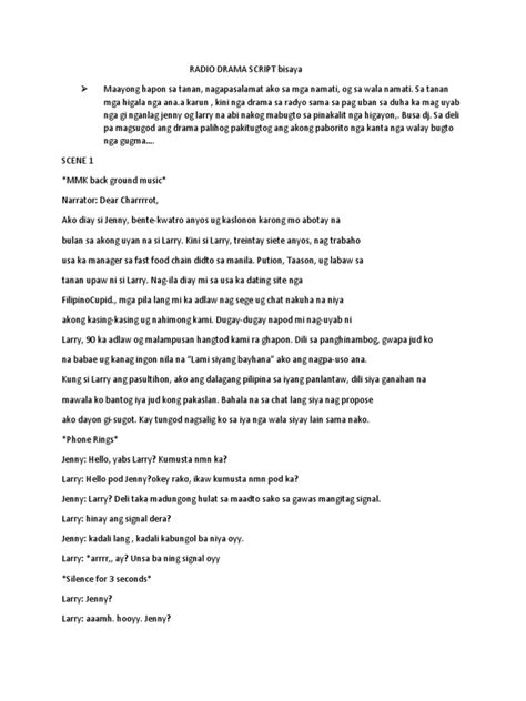 RADIO DRAMA SCRIPT Bisaya .